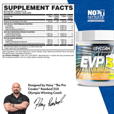 EVP-3D Non-Stim Pre-Workout 1.07 lb