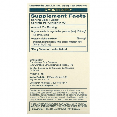 Organic Triphala 90cap